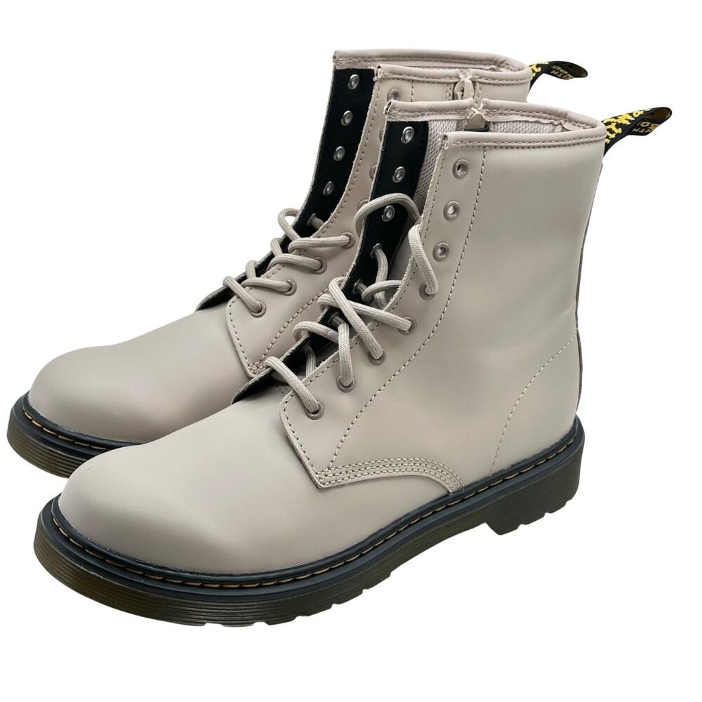 Dr. Martens Womens Size 7 Taupe Leather Ankle Combat Comfort Boots 31283 Size 7